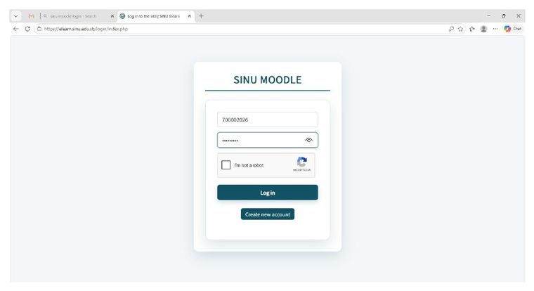 Screenshot for Step 1: Log in to your Moodle account