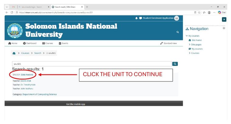 Screenshot for Step 7: Select your unit from the search results