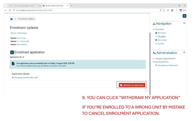 Screenshot for Step 9: Review or withdraw your application